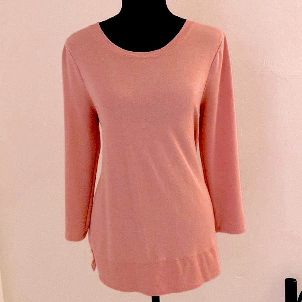 Cupio 3/4 Sleeve High Low Light Pink Top Size Medium - Picture 8 of 16